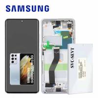 Samsung Galaxy S21 Ultra G998 Touch + Lcd + Frame Silver Assembled Service Pack