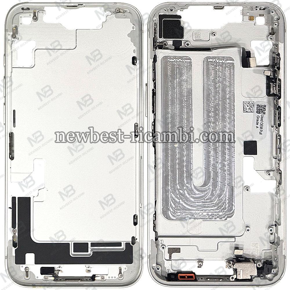 iPhone 16E Middle Frame + Side Key + Full Flex White Disassembled Grade A Original