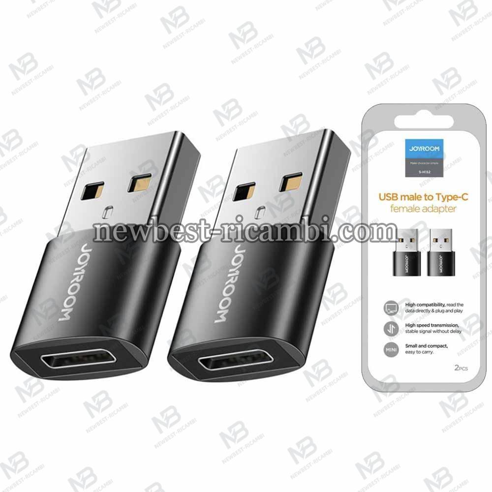 USB-C to USB-A Adapter Joyroom S-H152 2-Pack Black in Blister