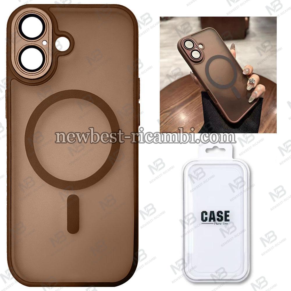TPU Cover with Magnetic Case and Back Camera Protection for iPhone 17 Brown In Blister