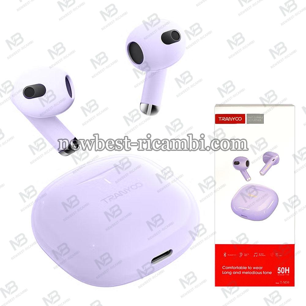 TRANYOO Wireless Earphones Bluetooth T-M30 Purple In Blister