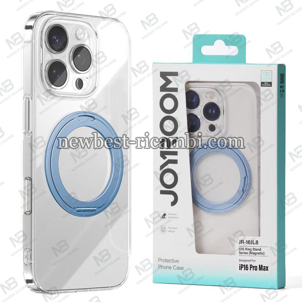 Joyroom JR-16JL8 Ultra-Thin Magnetic Phone Case with 360° Rotatable Ring Stand for iP 16 Pro Max Blue