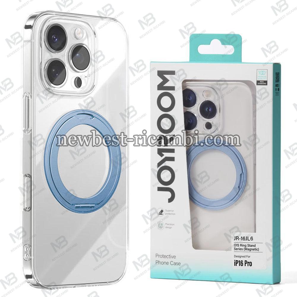 Joyroom JR-16JL6 Ultra-Thin Magnetic Phone Case with 360° Rotatable Ring Stand for iP 16 Pro Blue