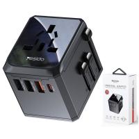 Wall Charger Yesido MC24 Travel 20W 3A 3 x USB-A - 1 x USB-C Black in Blister