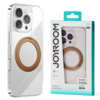 Joyroom JR-16JL6 Ultra-Thin Magnetic Phone Case with 360° Rotatable Ring Stand for iP 16 Pro Gold