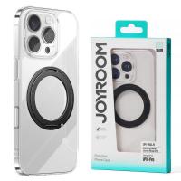Joyroom JR-16JL6 Ultra-Thin Magnetic Phone Case with 360° Rotatable Ring Stand for iP 16 Pro Black