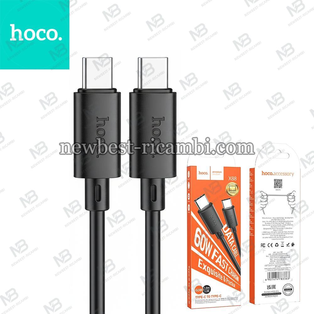 USB-C to USB-C Cable Hoco X88 60W 3A 1m Black In Blister