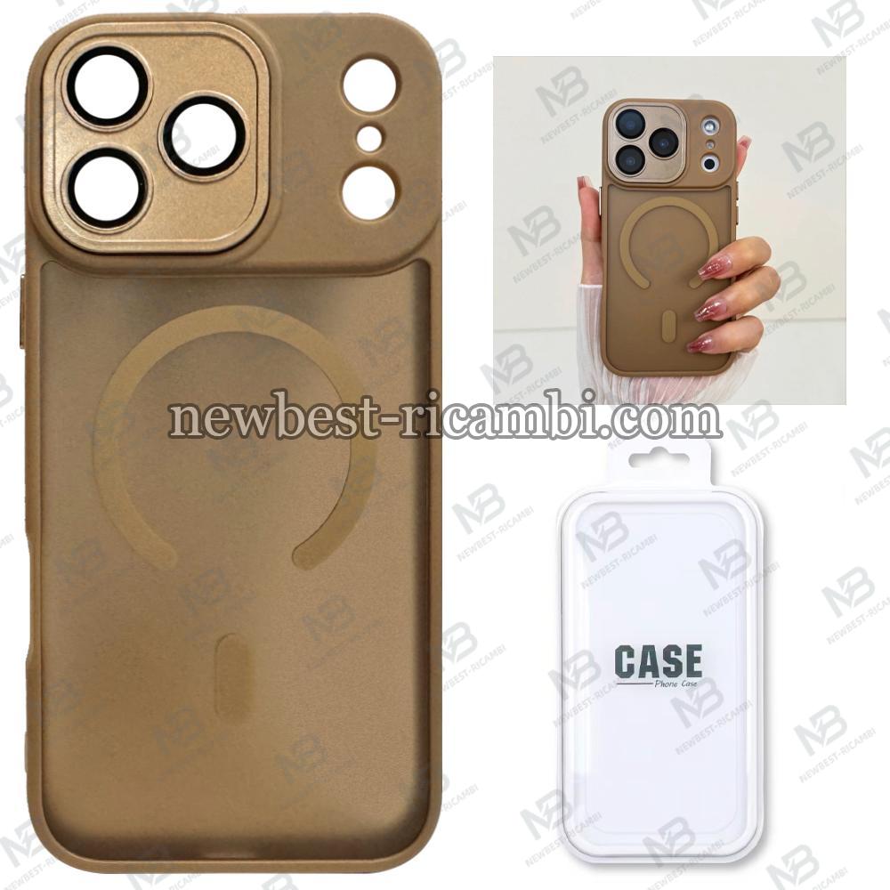 TPU Cover with Magnetic Case and Back Camera Protection for iPhone 17 Pro Brown In Blister
