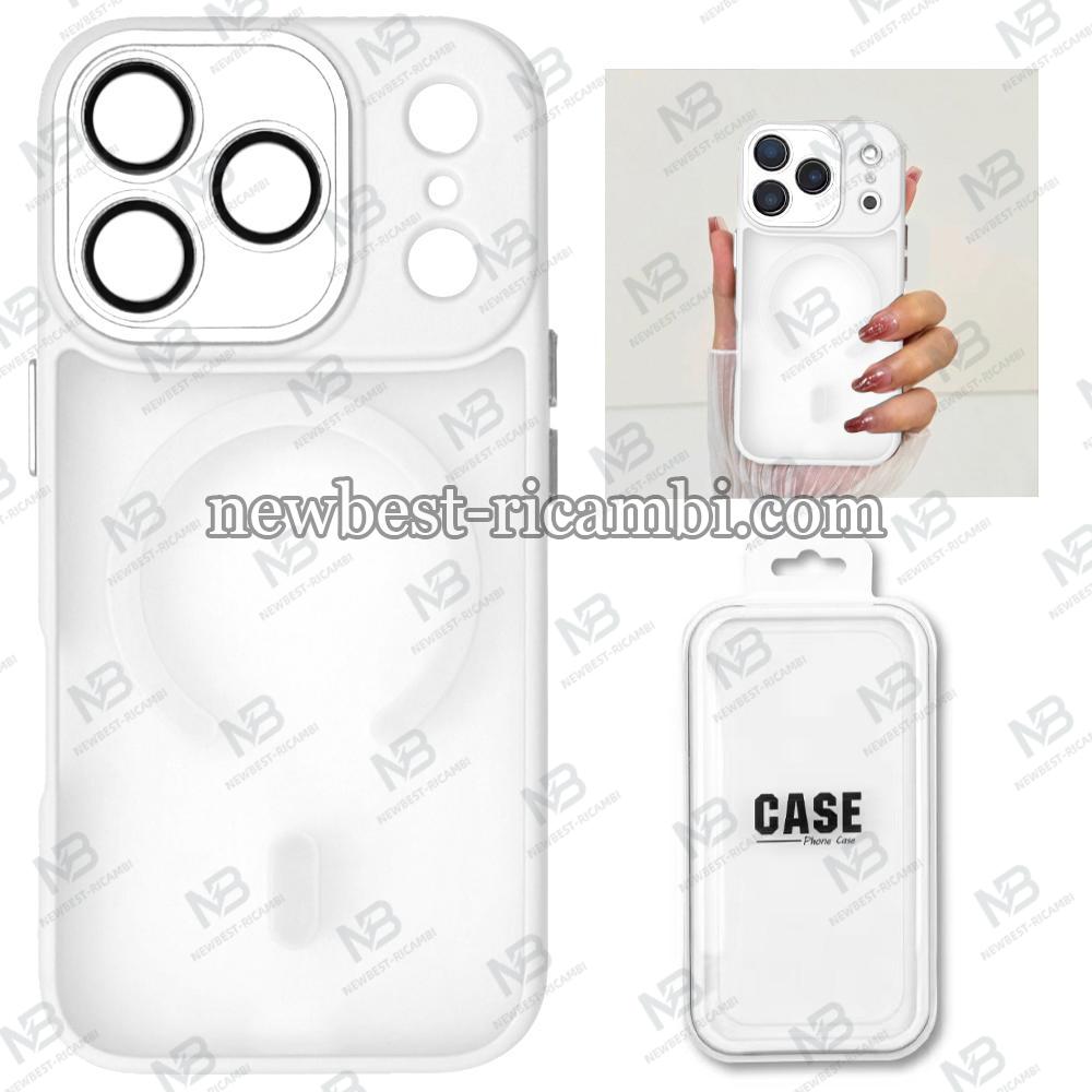 TPU Cover with Magnetic Case and Back Camera Protection for iPhone 17 Pro White In Blister