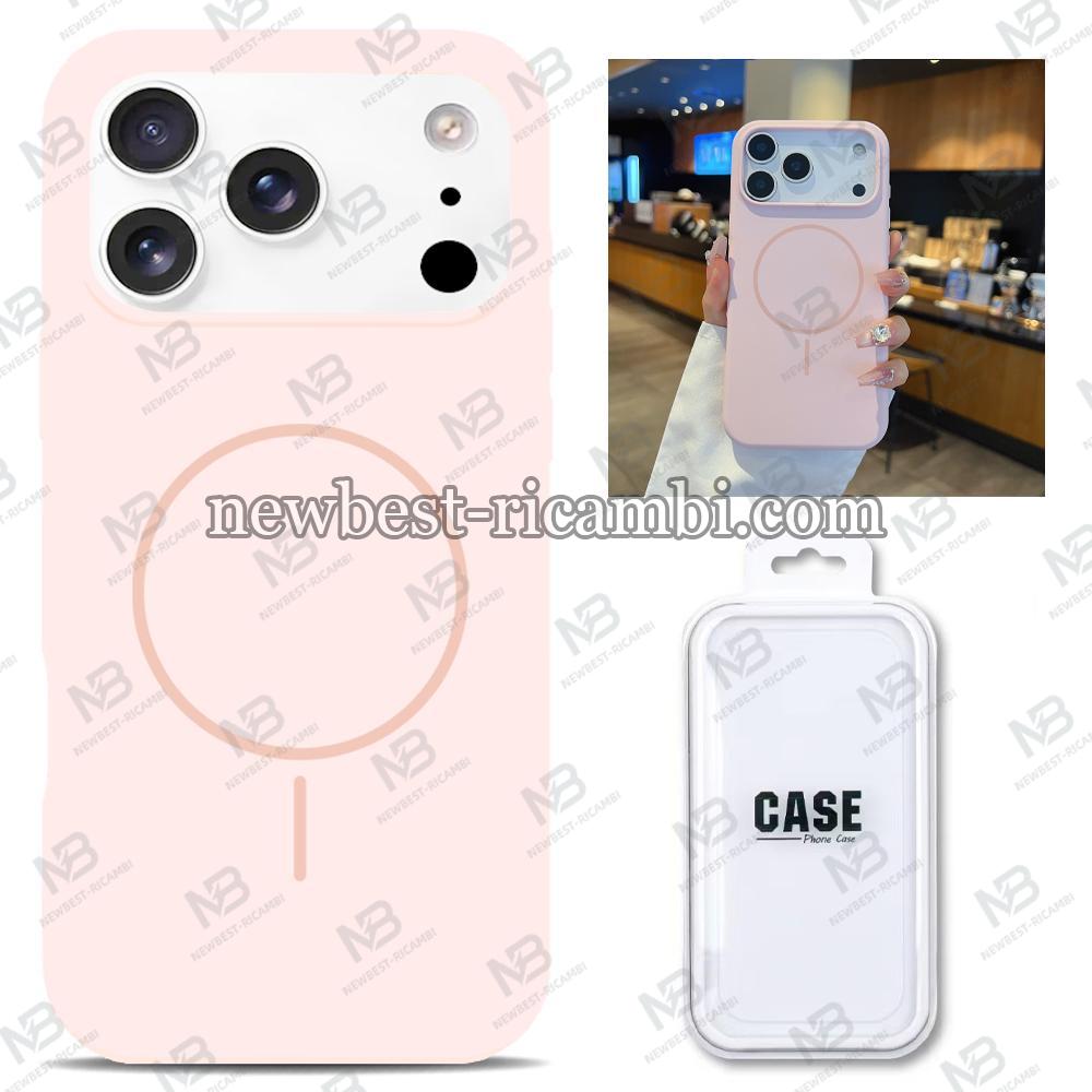 Silicon Cover with Magnetic Case for iPhone 17 Pro Max Pink In Blister