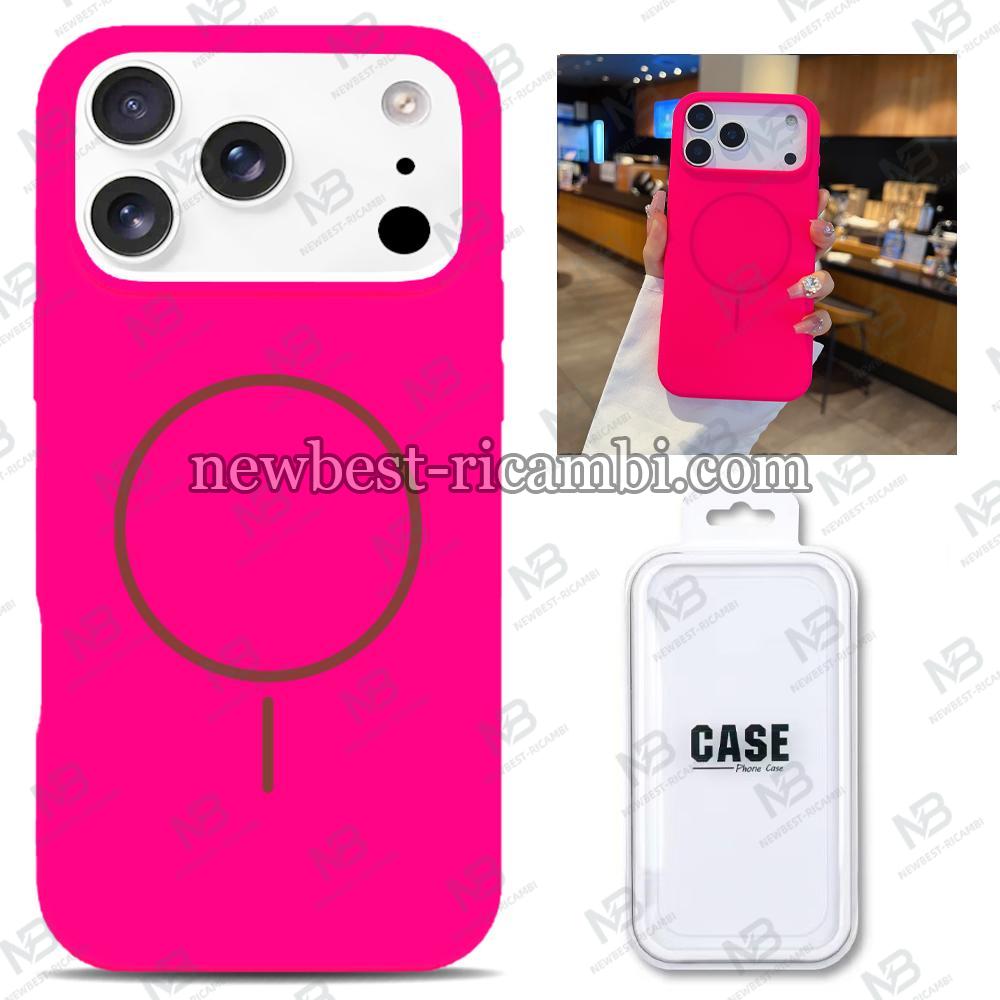 Silicon Cover with Magnetic Case for iPhone 17 Pro Fluo Fuchsia In Blister