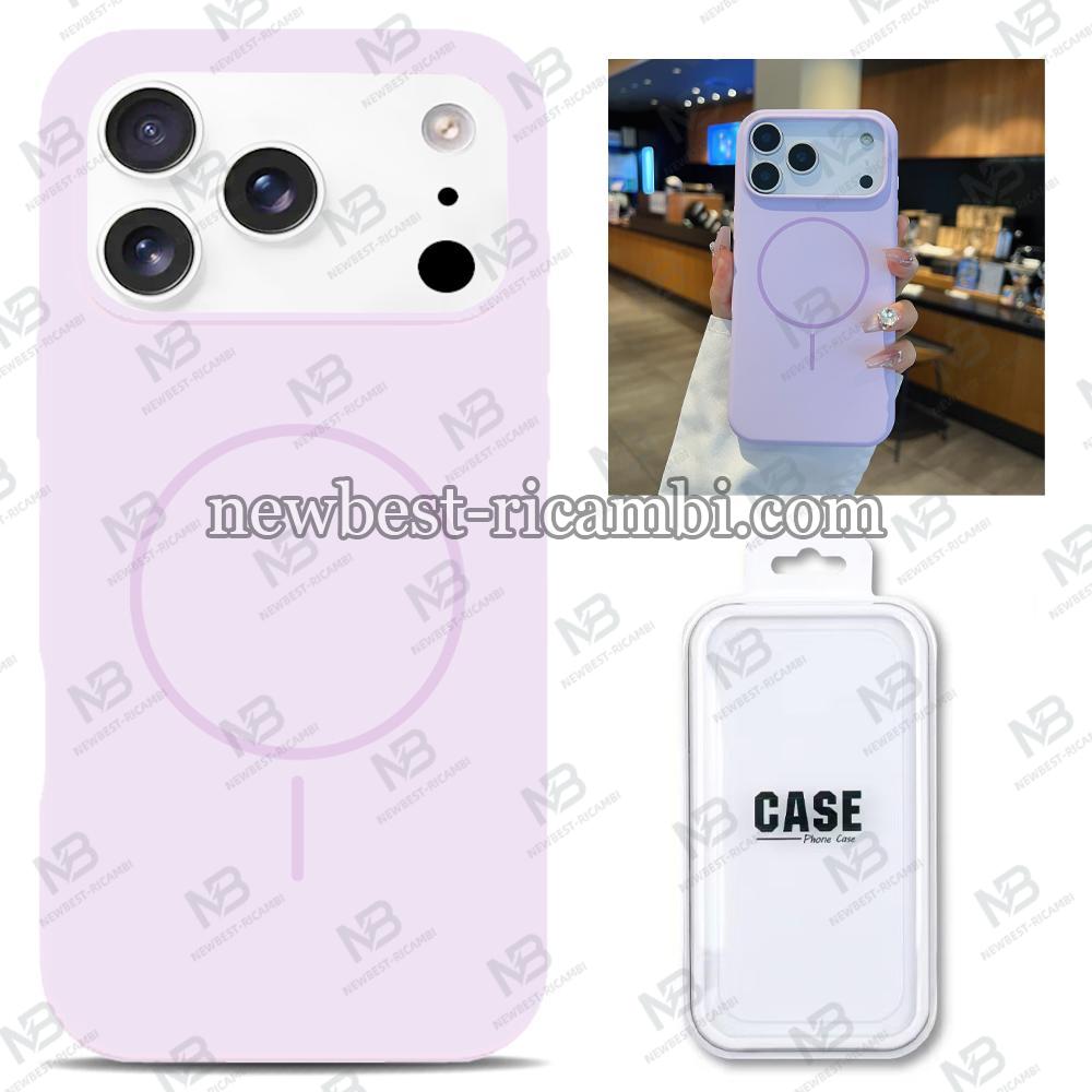 Silicon Cover with Magnetic Case for iPhone 17 Pro Purple In Blister