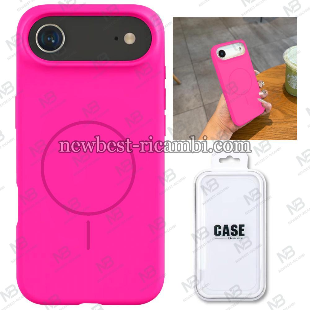 Silicon Cover with Magnetic Case for iPhone 17 Air Fluo Fuchsia in Blister