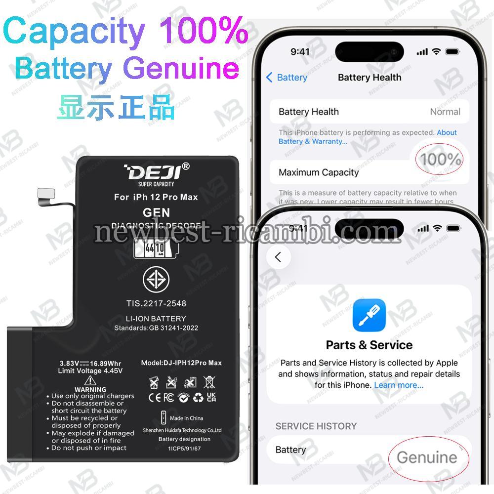 Deji iPhone 12 Pro Max 4410mAh Decode Battery Genuine Self-Diagnosable