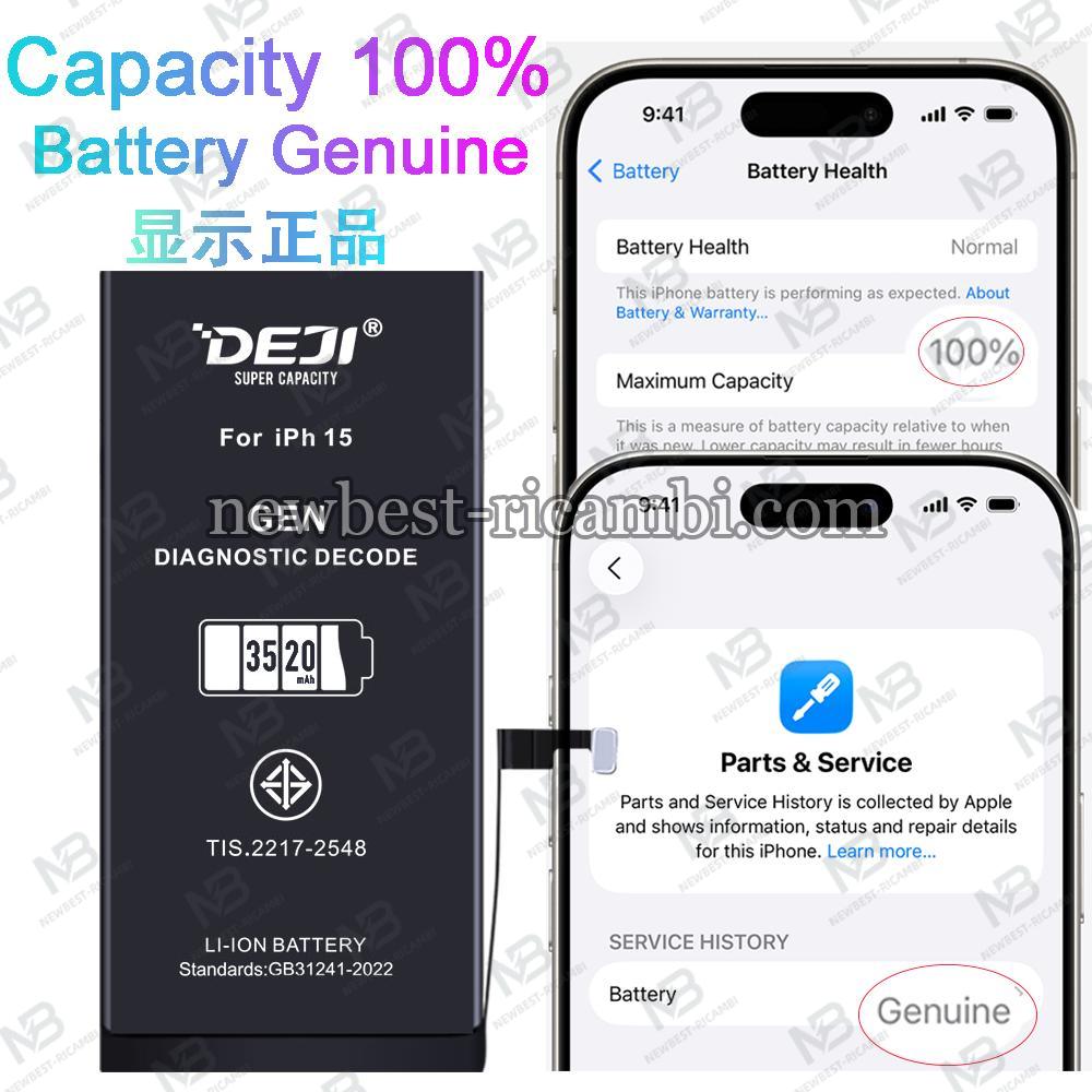 Deji iPhone 15 3520mAh Decode Battery Genuine Self-Diagnosable