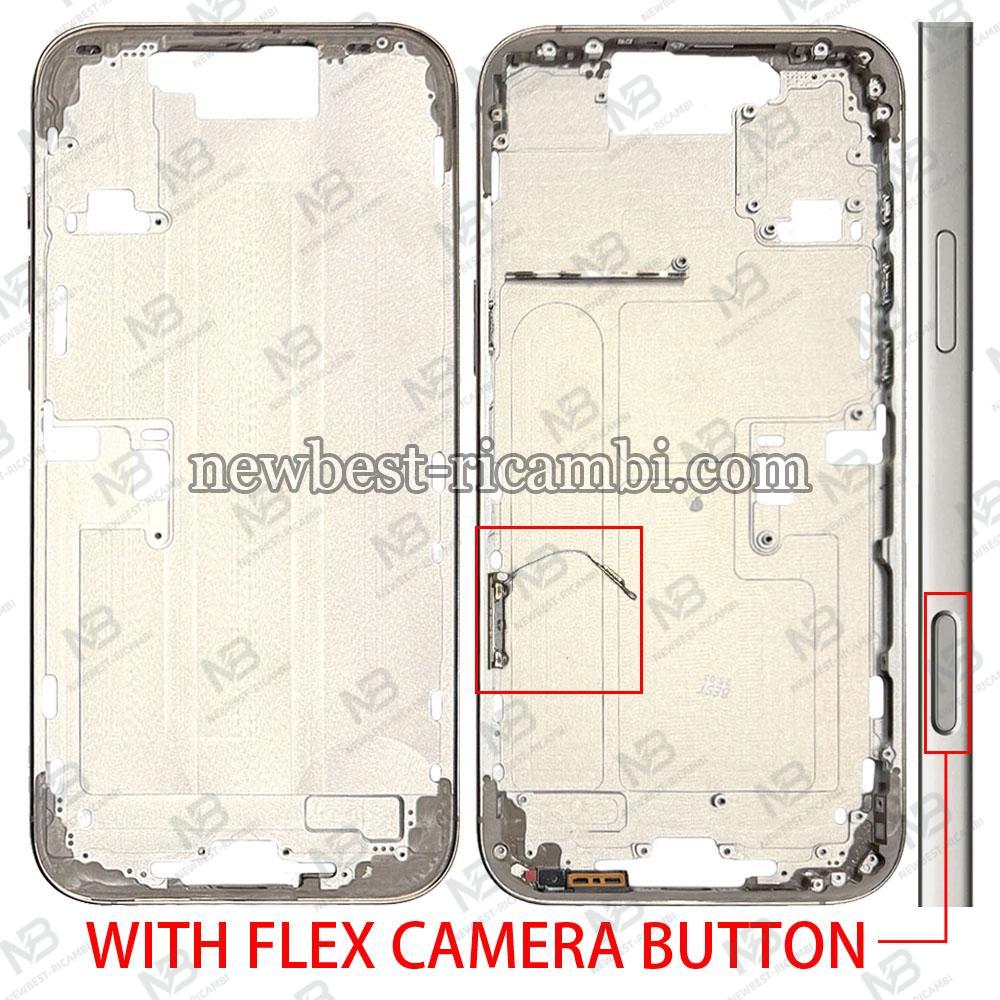 iPhone 16 Pro Max Middle Frame + Side Key + Flex Camera Button Natural Titanium