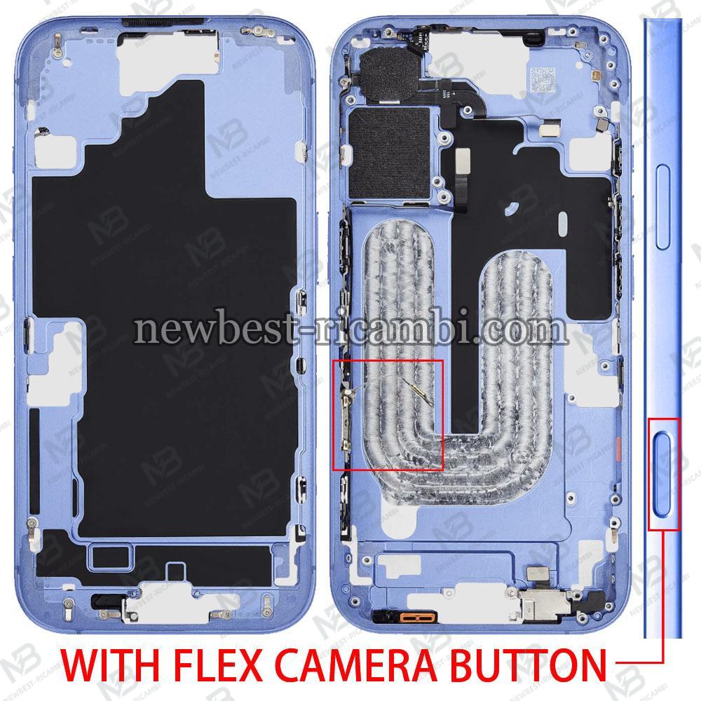 iPhone 16 Middle Frame + Side Key + Flex Camera Button Blue