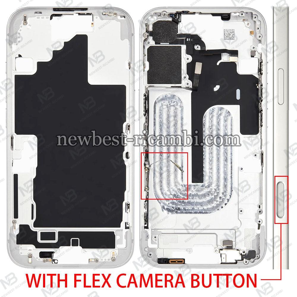 iPhone 16 Middle Frame + Side Key + Flex Camera Button White
