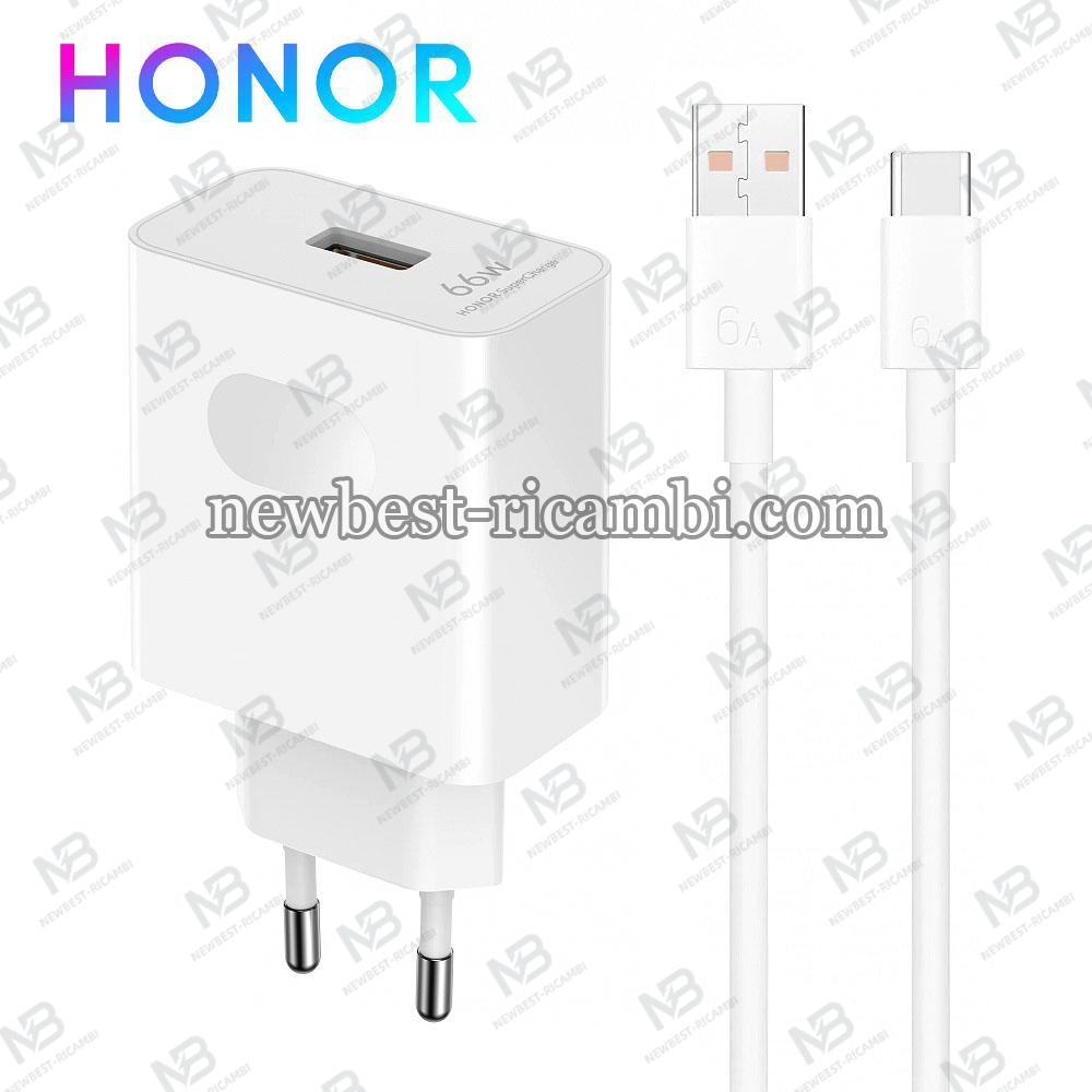 ​Wall Charger Honor Adapter 2 HN-200330E00 66W 6A 1 x USB-A with USB-C Cable White 5503ABQX in Blister