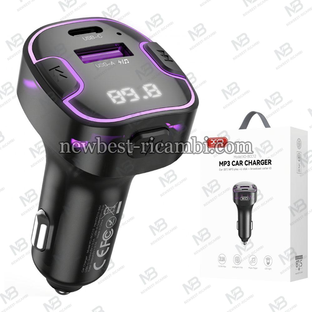 ​Bluetooth FM Transmitter and Car Charger XO DESIGN BCC12 1 x USB-A - 1 x USB-C Black in Blister