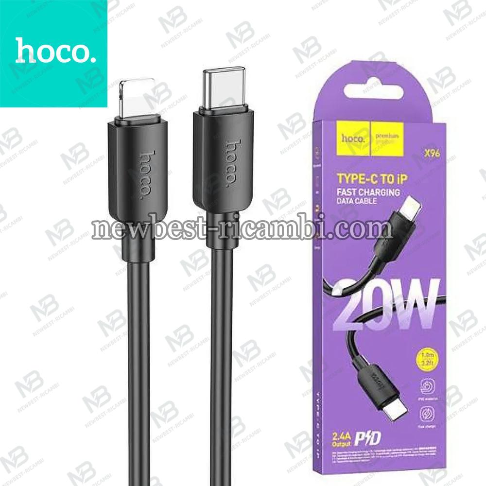 Cable USB C to Lightning Hoco PD 2.4A 20W 1M X96 Black In Blister