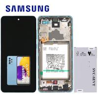 Samsung Galaxy A72 4g / 5g  A725 / A726 Touch + Lcd + Frame + Battery Blue Service Pack