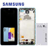 Samsung Galaxy A72 4G / 5G  A725 / A726 Touch + Lcd + Frame Blue Service Pack