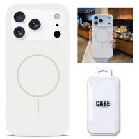 Silicon Cover with Magnetic Case for iPhone 17 Pro Max White In Blister