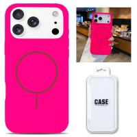 Silicon Cover with Magnetic Case for iPhone 17 Pro Max Fluo Fuchsia In Blister
