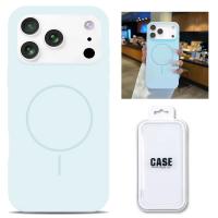 Silicon Cover with Magnetic Case for iPhone 17 Pro Max Blue In Blister