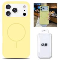 Silicon Cover with Magnetic Case for iPhone 17 Pro Yellow In Blister