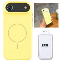 Silicon Cover with Magnetic Case for iPhone 17 Air Yellow in Blister