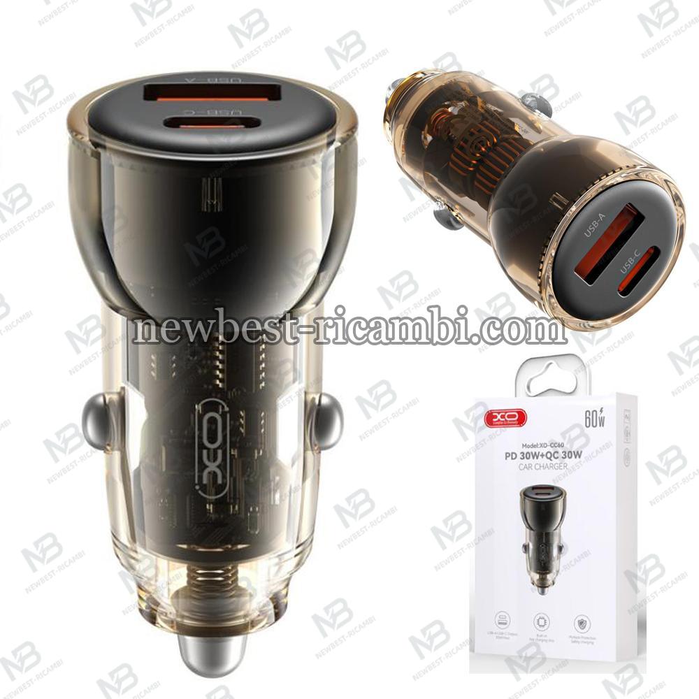 XO 12V 60W USB-A + USB-C Black - CC60 In Blister