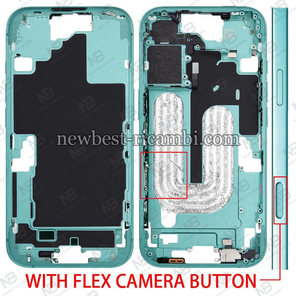 iPhone 16 Middle Frame + Side Key + Flex Camera Button Green