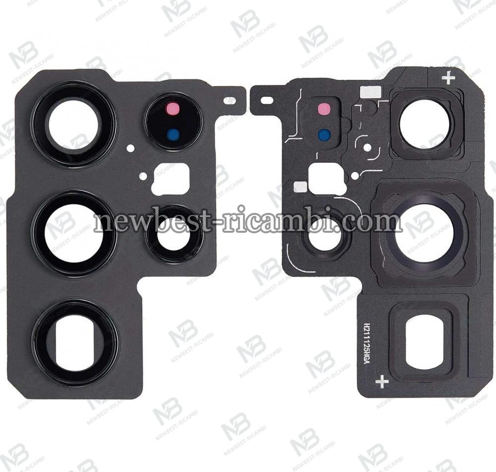  Samsung Galaxy S22 Ultra S908B Camera Glass+Frame Black