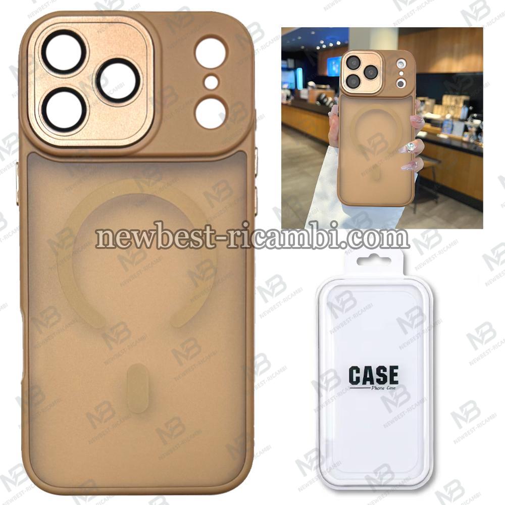 TPU Cover with Magnetic Case and Back Camera Protection for iPhone 17 Pro Max Brown In Blister