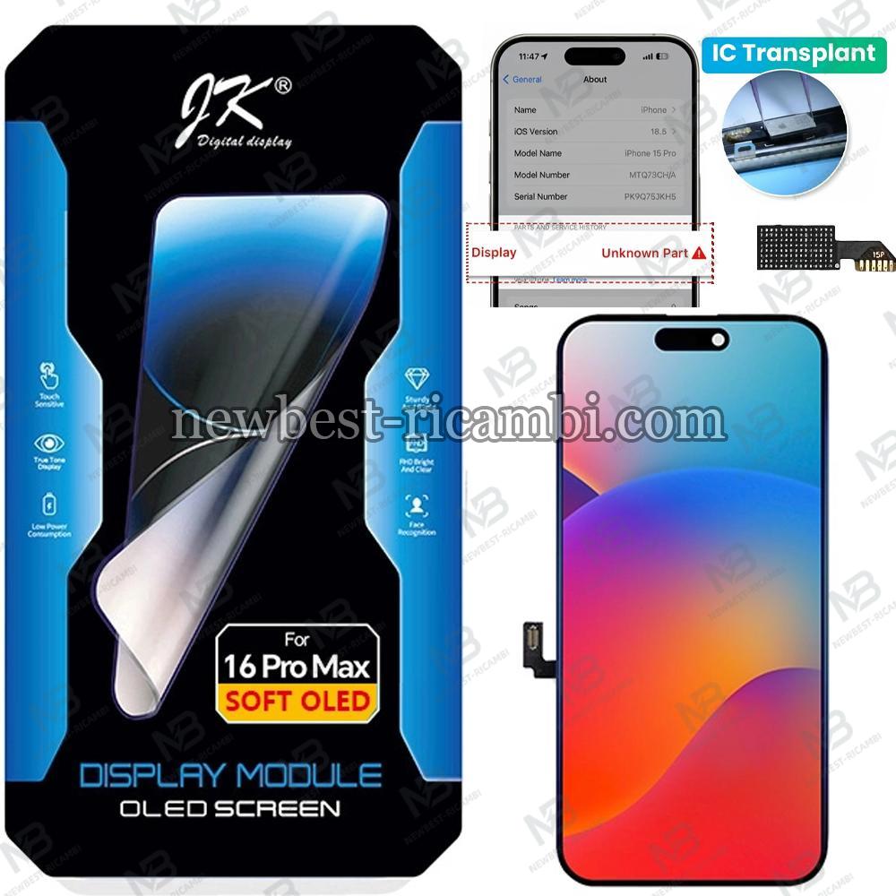 iPhone 16 Pro Max Touch + Lcd + Frame JK Oled Soft Removable IC