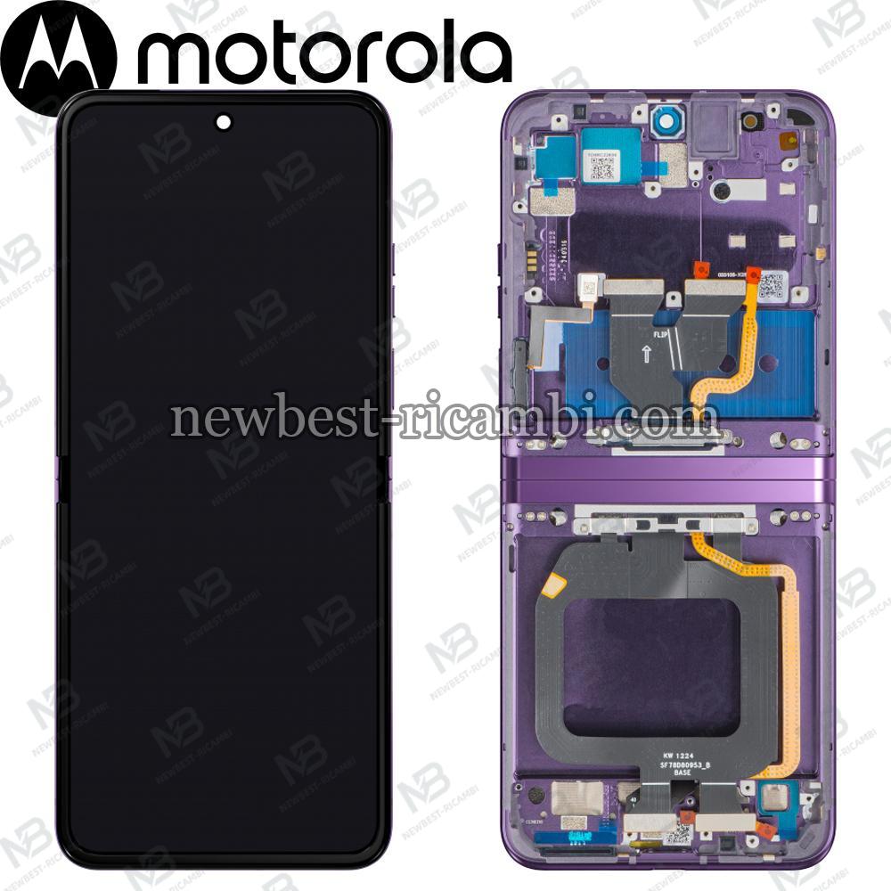 Moto Razr 40 XT2323 Touch + Lcd + Frame  6.9'' Grape Compote Service Pack