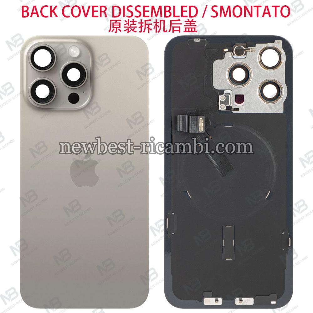 iPhone 15 Pro Max Back Cover Glass + Wireless Charge Natural Titanium Dissembled Grade A Original