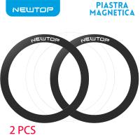 NEWTOP PIASTRA MAGNETICA TONDA CON FORO PER SUPPORTO CELLULARE BLACK  2PZ