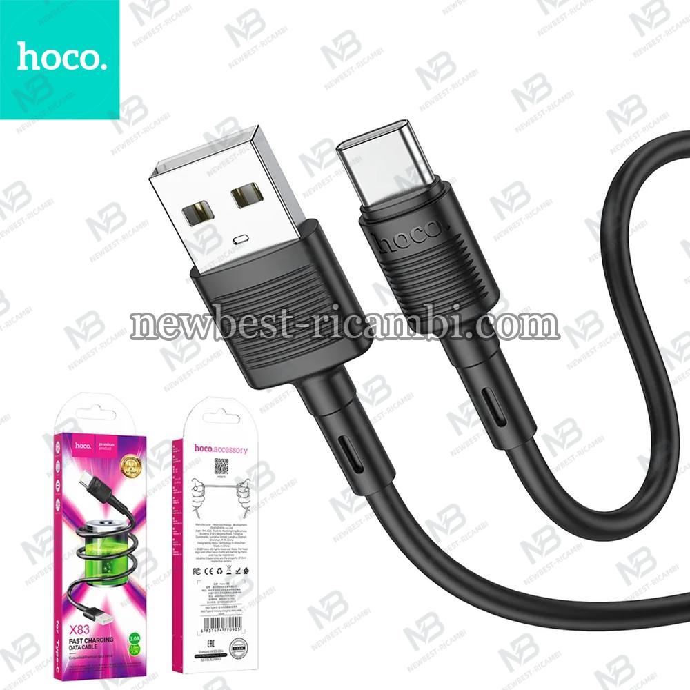 Cable USB A to USB C Hoco 3A 1 m X83 black In Blister
