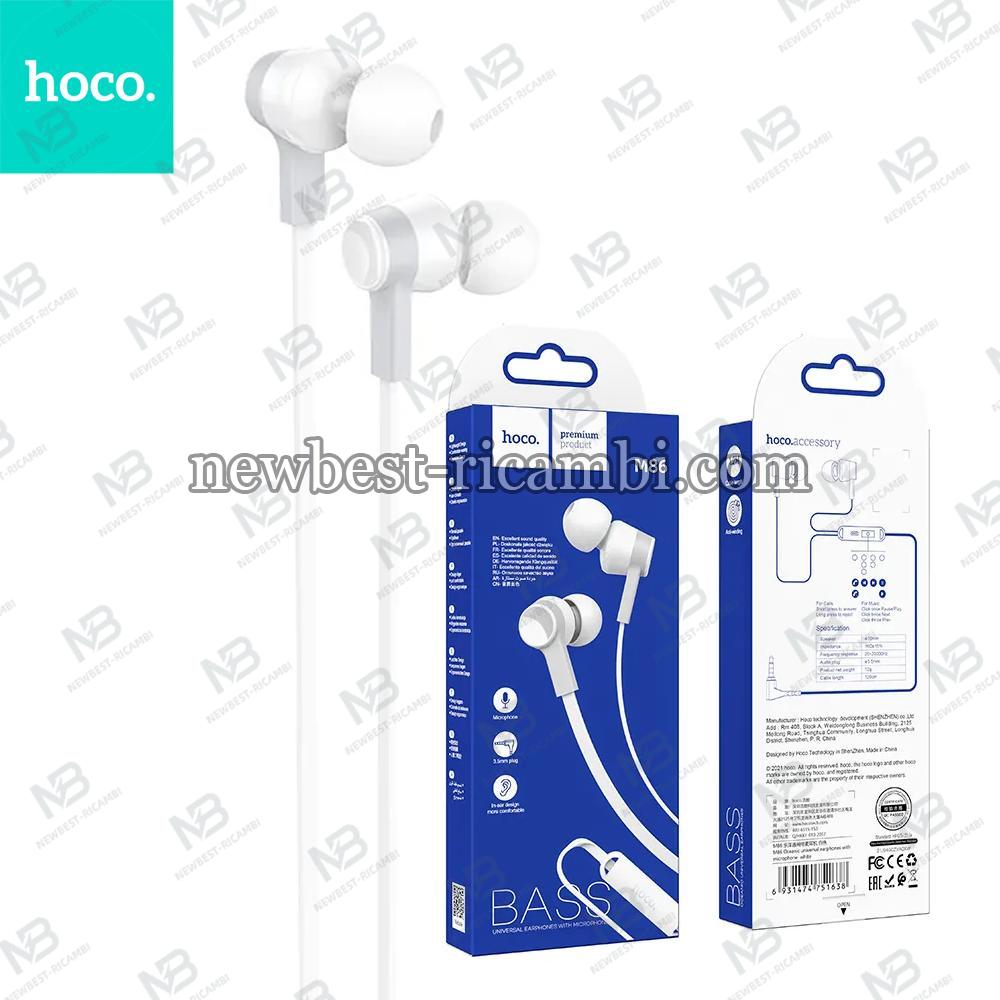 Wire earphones Jack 3,5 mm Hoco M86 white In Blister