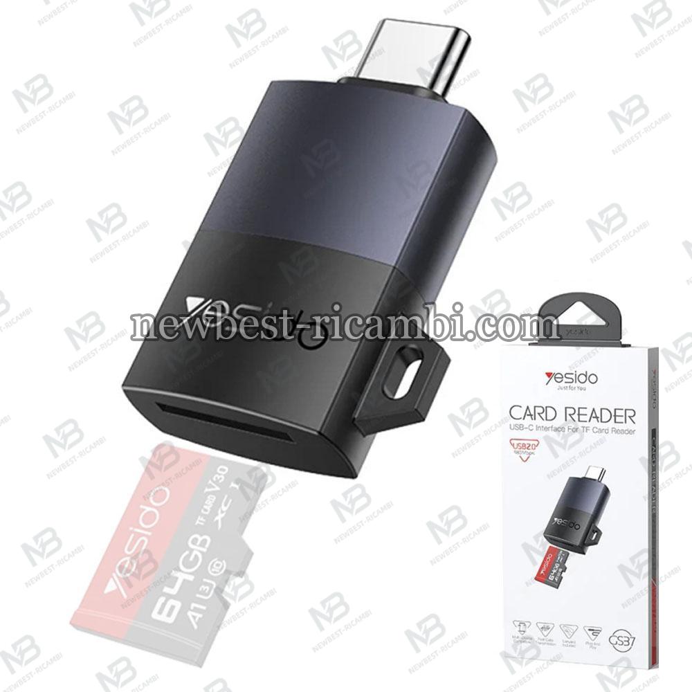 USB-C Card Reader Yesido GS37 MicroSD Black in Blister