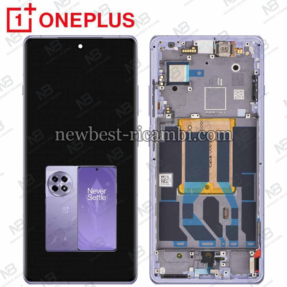 One Plus 12R Touch + Lcd + Frame Electric Violet Service Pack