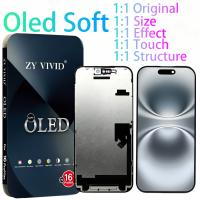 iPhone 16 Pro Max Touch+Lcd+Frame Black ZY Oled Soft 1:1 Vs Ori COF