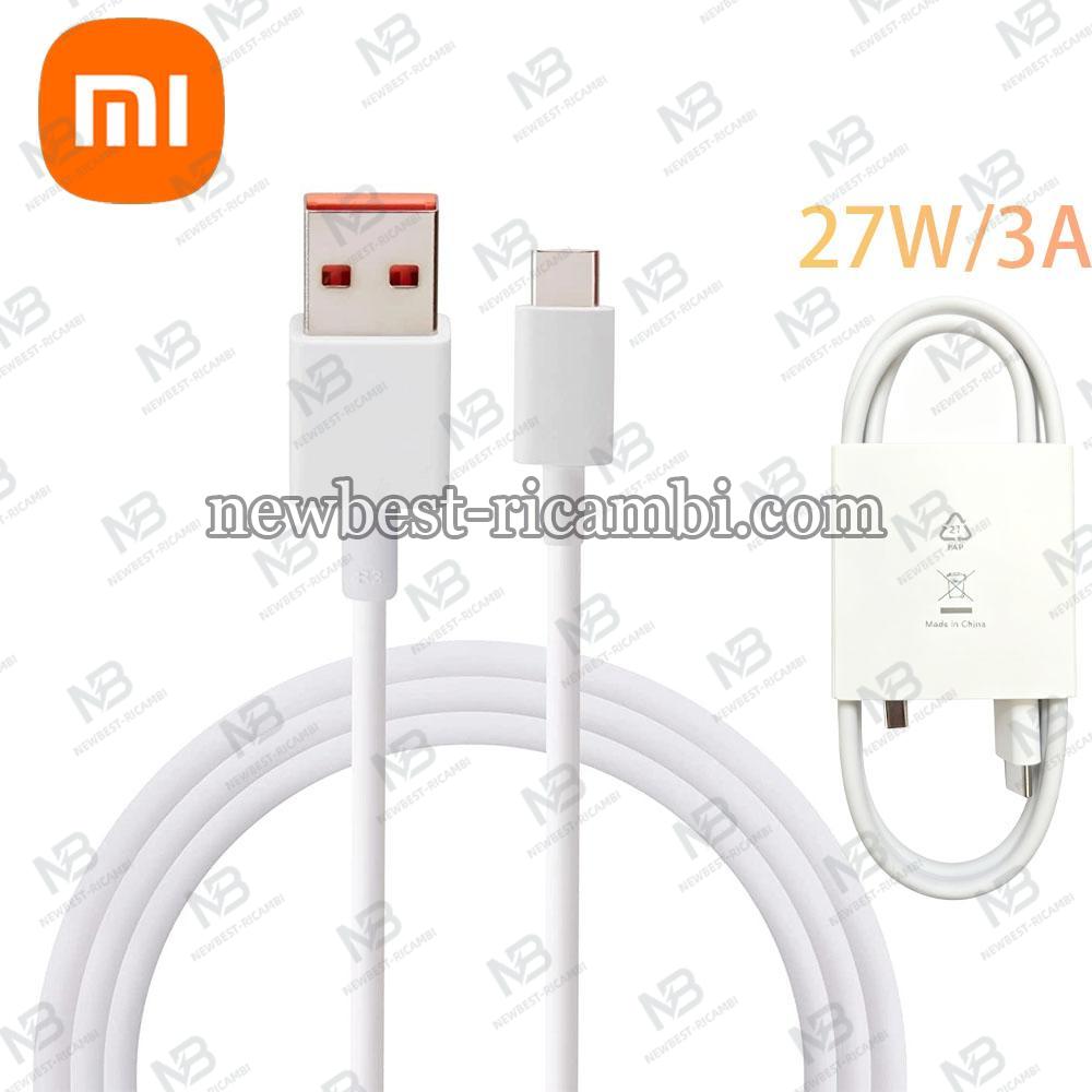 Xiaomi Mi USB Type-C 27W 3A Fast Charge Cable 100cm White Original Bulk