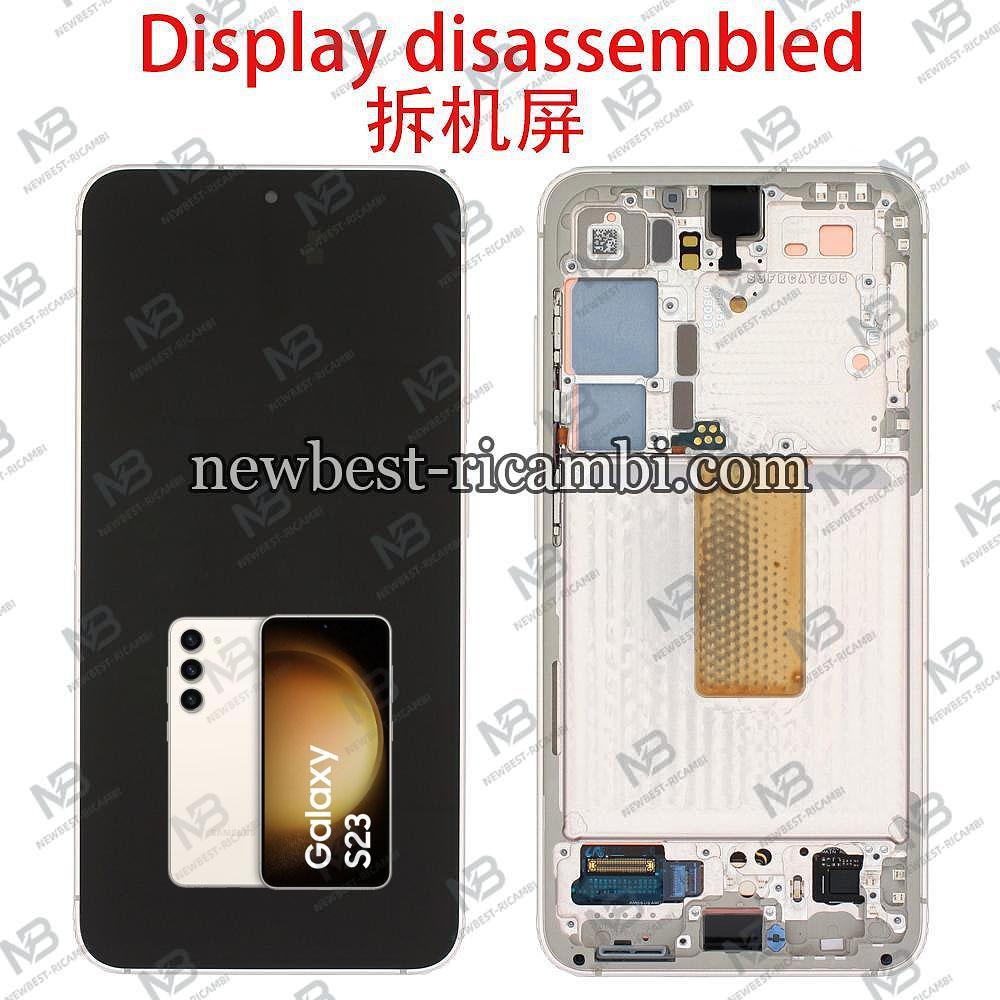 Samsung Galaxy S23 S911 Touch + Lcd + Frame Cream Disassembled Grade B