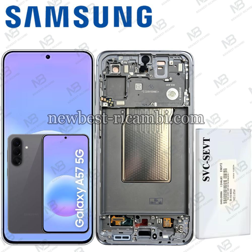 Samsung Galaxy A57 5G A576B Touch + Lcd + Frame Gray Assembled Service Pack