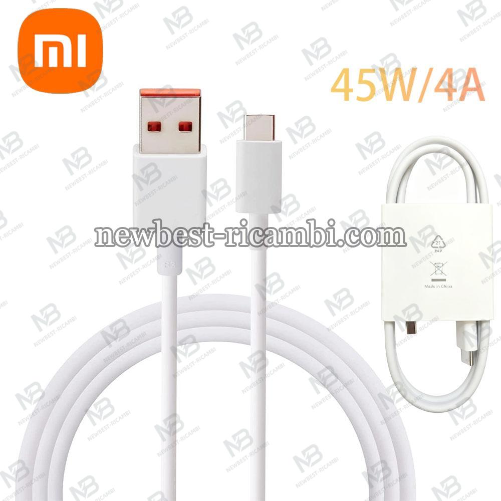 USB-A to USB-C Cable Xiaomi 45W 4A 1m White Bulk