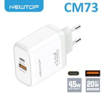 NEWTOP CM73 GAN CARICATORE DA MURO USB-A + PD 45W